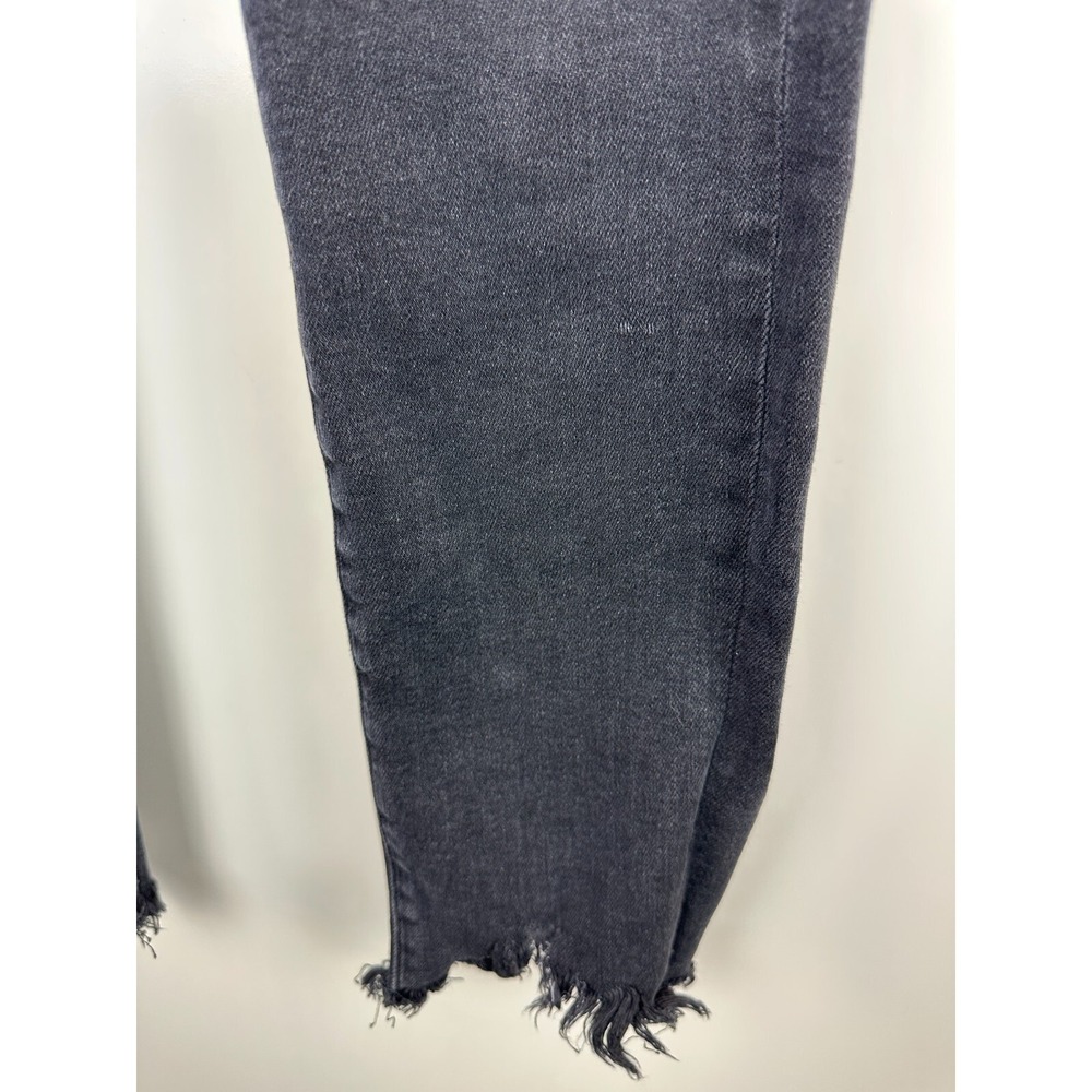 Agolde Sophie Ankle Jeans Raw Frayed Hem Faded Black Distressed Denim Size 26 - Picture 5 of 14